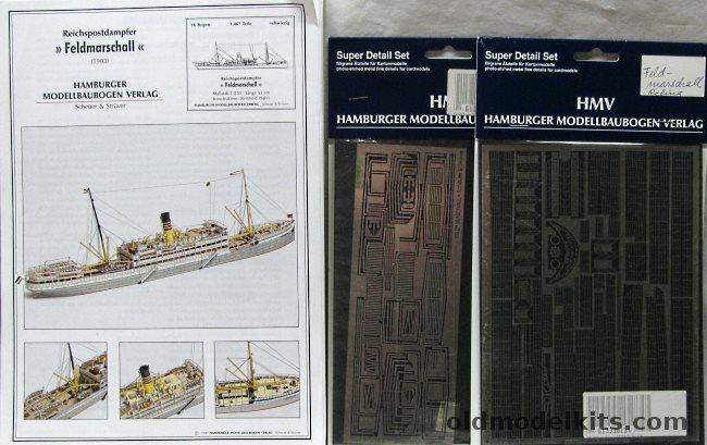 HMV 1/250 Reichspostdampfer Fedlmarschall 1903 With (2) Sets Of Photoetched Details - Passenger Cargo Liner for DOAL East African Service plastic model kit